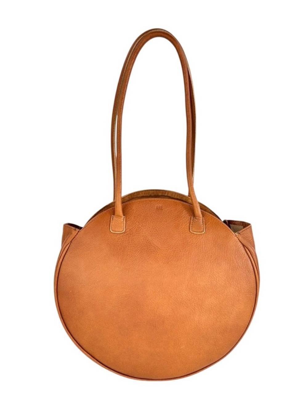ARE Studio Brown Leather Large Circle Disc Bag